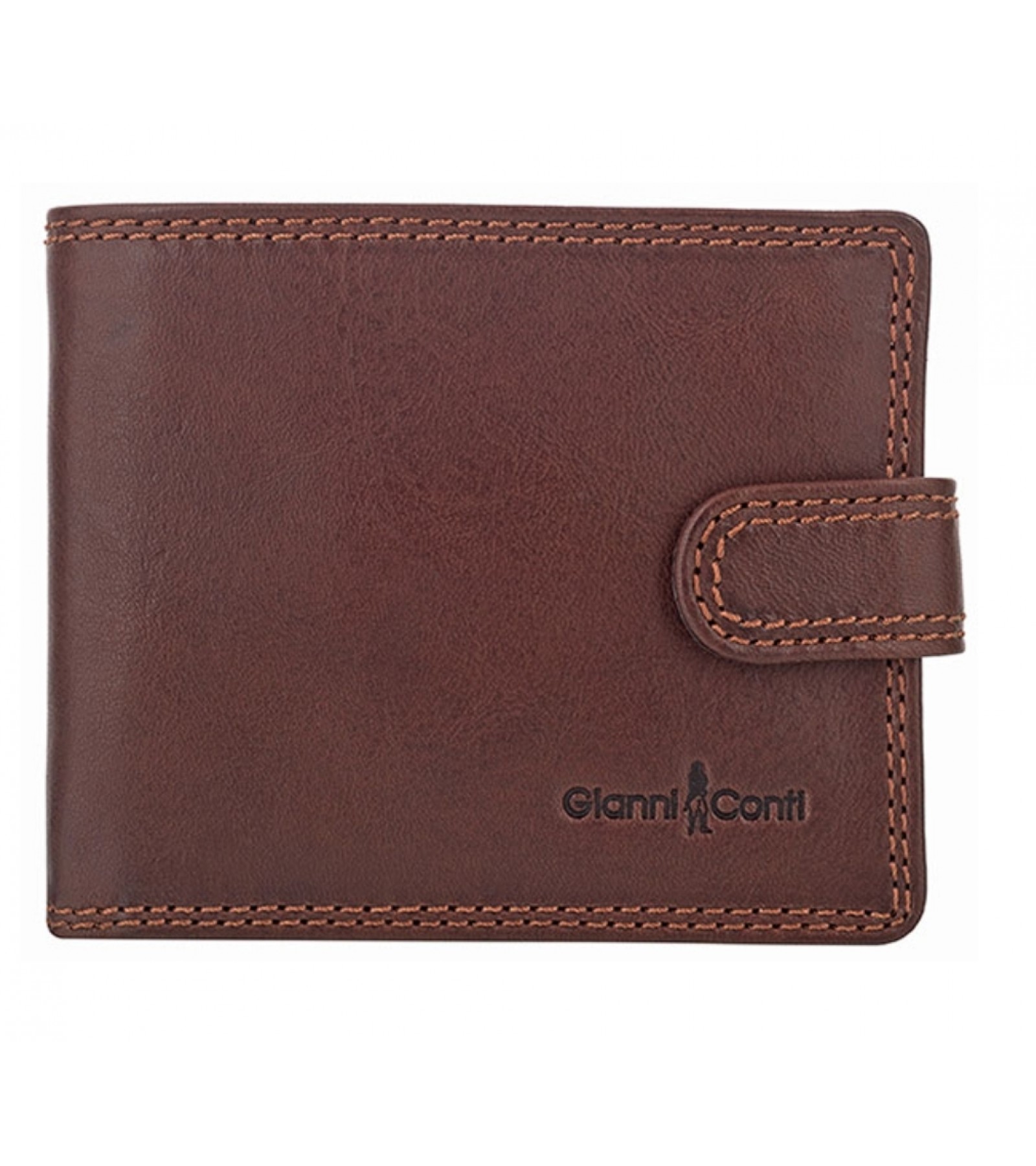 Gianni Conti Classic Portafoglio Uomo In Pelle Naturale Tan - Modello Bifold Con RFID, 6 Slot Carte E Portamonete, 917041